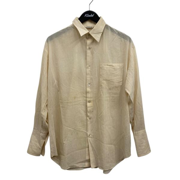 AURALEE（オーラリー） AURALEE HARD TWIST FINX ORGANDY STRIPE SHIRT