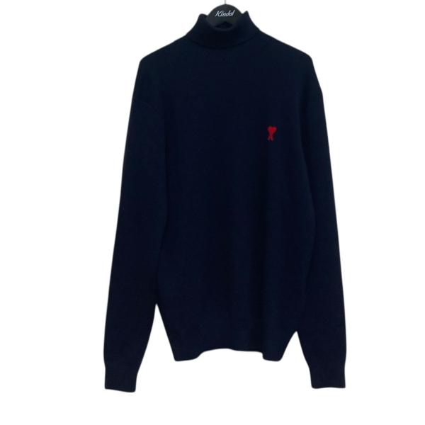 アミパリス AMI PARIS タートルネックニット ネイビー サイズ：XL