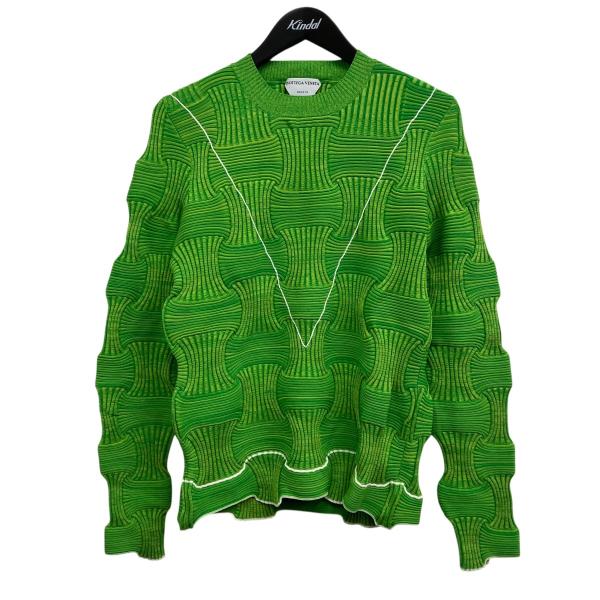 美品★現行 ボッテガヴェネタ ムリネ ニットポロシャツ イントレチャート 半袖 BOTTEGA VENETA（ボッテガ・ヴェネタ） イントレチャートニット サイズ