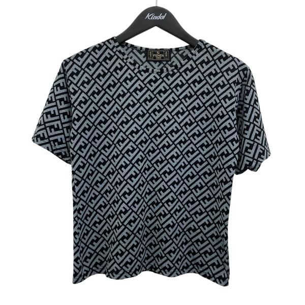 FENDI（フェンディ） ズッカ柄Tシャツ ブラック×グレー サイズ