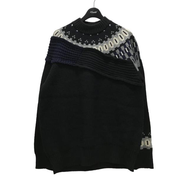 サカイ sacai ノルディック柄ニット 21-02610M ブラック サイズ：2 