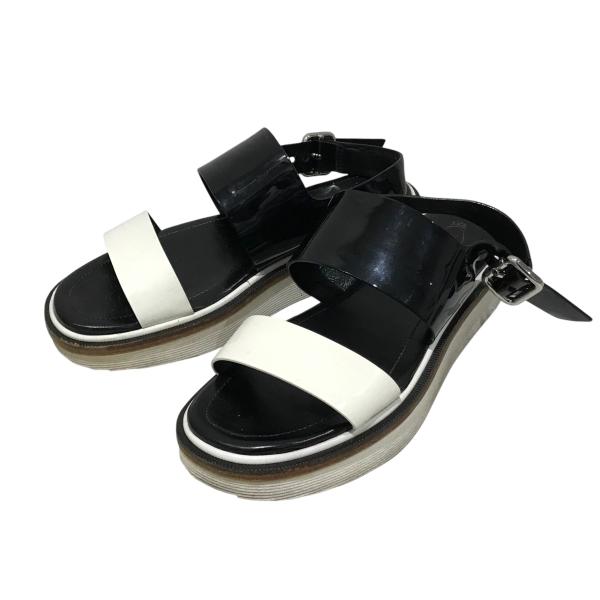 新品同　TOD'S レザー サンダル 白×紺バイカラー 値下げ】TOD'S バイカラーサンダル ブラック×ホワイト サイズ：36 (EC
