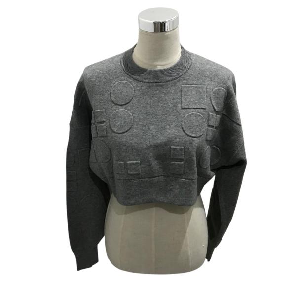 ENFOLD　クロップド　ニットベスト　グレー ENFOLDクロップドニットベストグレー