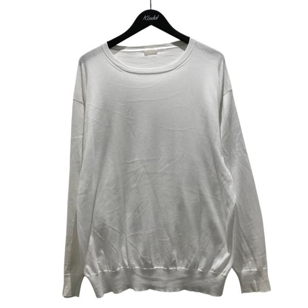 COMOLI コモリ 23SS 18Gクルーネックニット ホワイト COMOLI コモリ 23SS 18Gクルーネックニット ホワイト