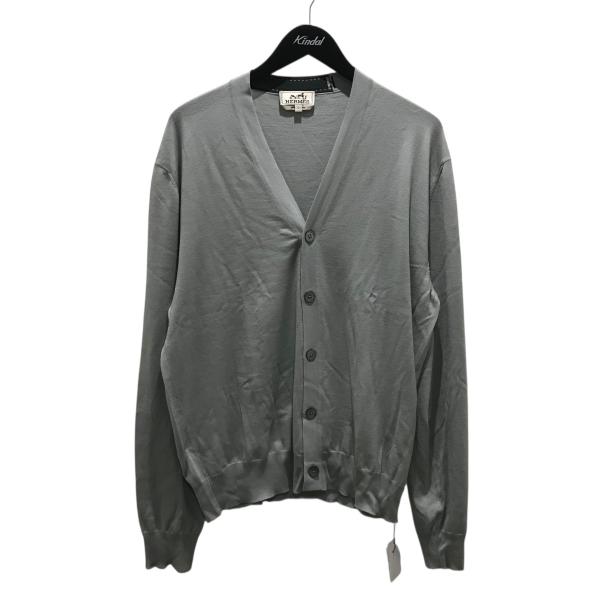 HERMES ウールカーディガン グレー サイズ：L (銀座店