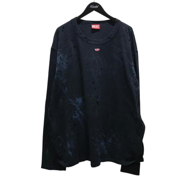 DIESEL 24SS「T-CRANE-LS-N2」 ダメージ加工カットソー DIESEL 24SS「T-CRANE-LS-N2」 ダメージ加工カットソー Men's