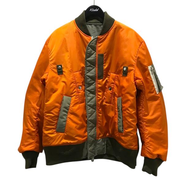 SacaiサカイMA-1切り換えクロップドスリーブブルゾン ジャケット パーカー sacai（サカイ） 【SAMPLE品】 リバーシブルMA-1ジャケット オリーブ