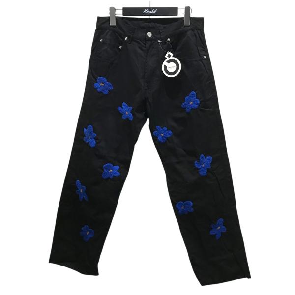 NOMARHYTHM TEXTILE フラワー刺繍パンツ N39-EM02 ブラック サイズ：2