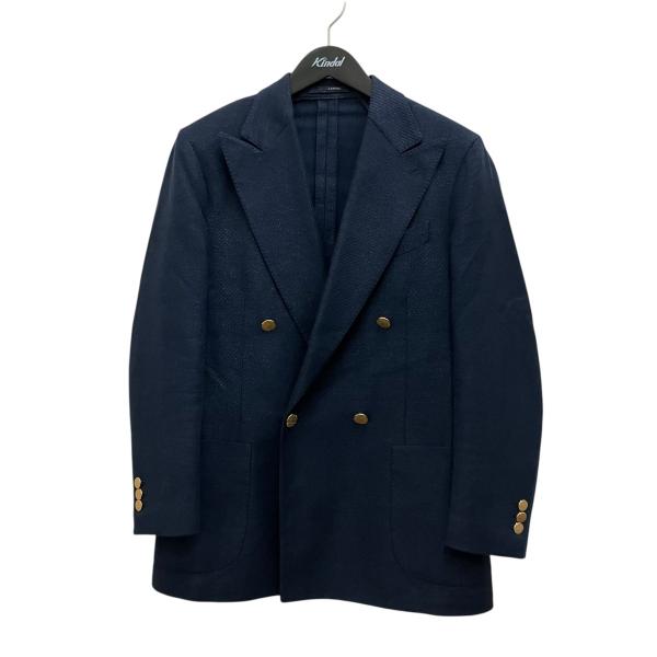 <極美品>LARDINI 金ボタン カシミヤ100% ダブルジャケット 46 LARDINI（ラルディーニ） リネン混金ボタンダブルジャケット JV673AQ