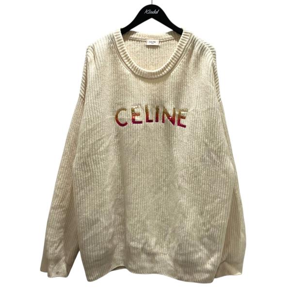 CELINE（セリーヌ） ロゴスパンコールニット 2A09X66Q ベージュ サイズ