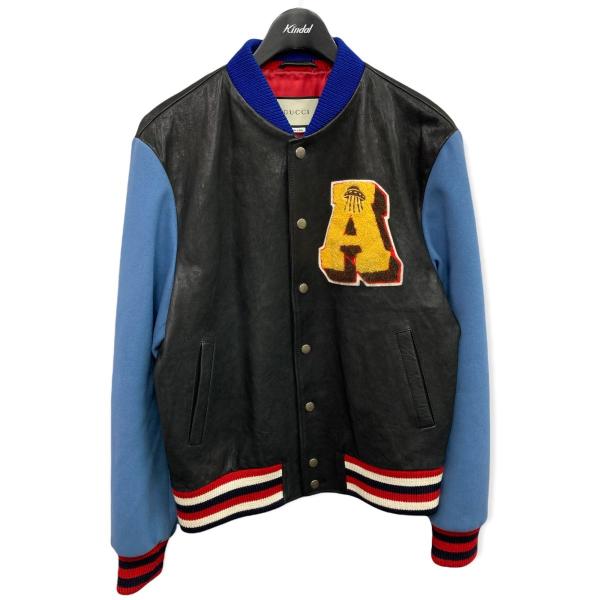 【値下げ】GUCCI 17AW「BOMBER IN PELLE」ワッペンレザー
