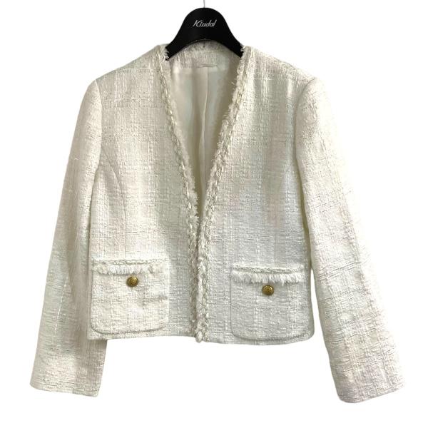 最終販売！お値下げ！ANAYI ツイードジャケット ANAYI 【値下げ】ANAYI ツイードジャケット ホワイト サイズ：36