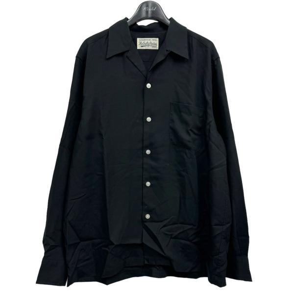 9767【美品・希少カラー】ワコマリア☆定番カラーツートーン長袖シャツ　黒 WACKO MARIA ワコマリア TWO-TONE 50'S SHIRT L/S ツートーン