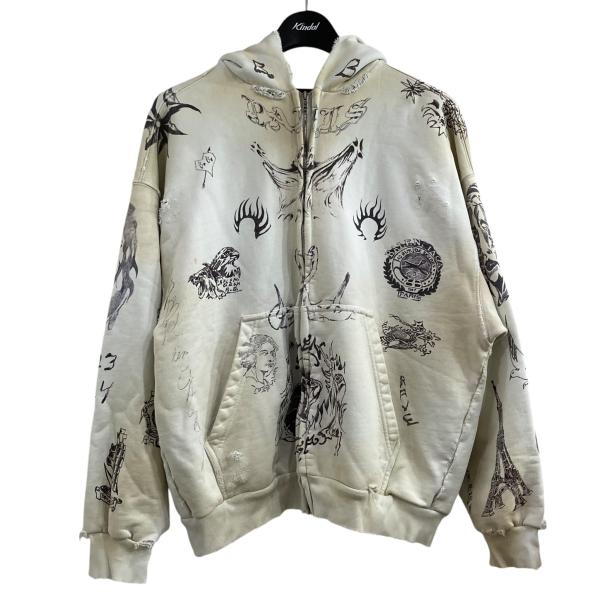 BALENCIAGA バレンシアガ ダメージ加工ジップアップパーカー 770939