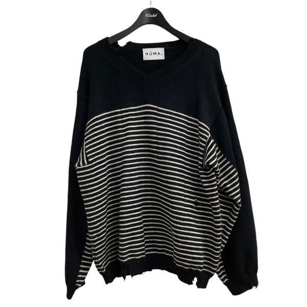 NOMA t.d. 【値下げ】NOMA t．d． ボーダーVネックニット N32-KN04