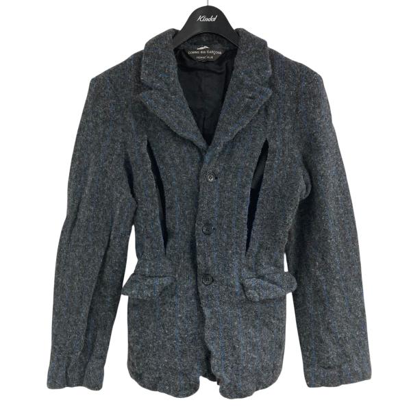 【春物】COMME des GARÇONS グレー ウールジャケット コムデギャルソン オムプリュスCOMME des GARCONS HOMME PLUS ピリング