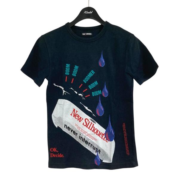 RAFSIMONSプリントシャツ　ラフシモンズ　激レア Raf Simons BIG SHIRT WITH RUFFLES AND PRINT ON TOP