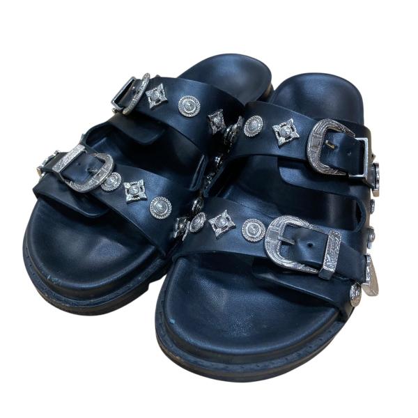 美品TOGA VIRILIS ブラック レザーサンダル TOGA VIRILIS 【値下げ】TOGA レザーサンダル ブラック サイズ：41 (EC