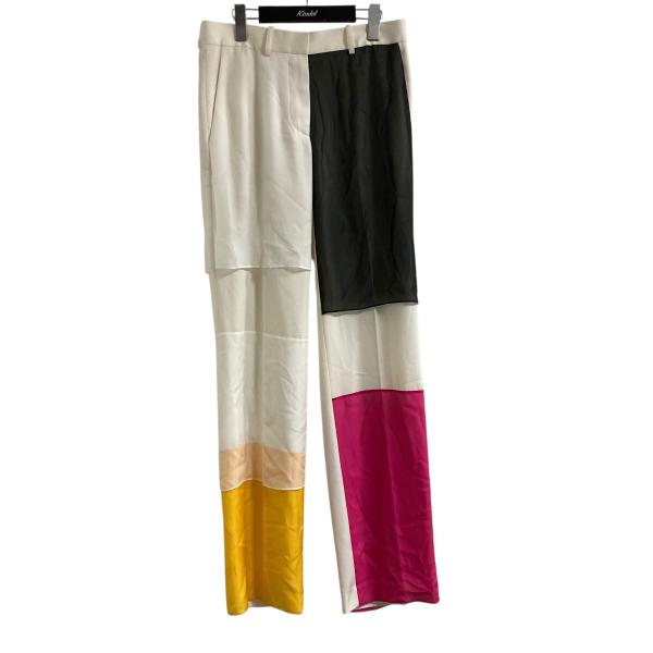 HELMUT LANG 【値下げ】HELMUT デザインパンツ ホワイト×ピンク