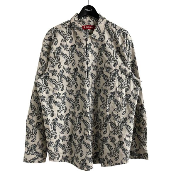 Supreme ペイズリー柄ジャケット Lサイズ Supreme シュプリーム ペイズリー柄シャツ ベージュ×ブラック