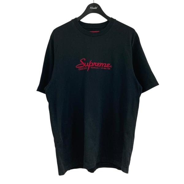 supreme シャツ　半袖　M ブラック　コットン SUPREME シュプリーム 半袖Tシャツ コットン ブラック/レッド