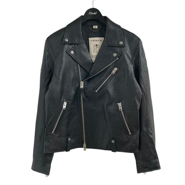 COACH（コーチ） ラムレザーライダースジャケット ブラック サイズ：44