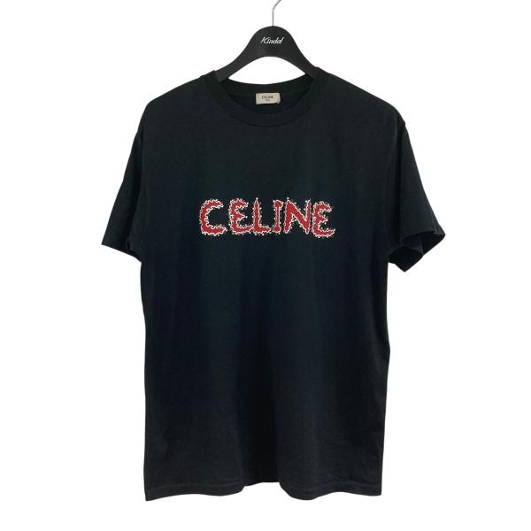CELINE セリーヌ ラインストーン ルーズTシャツ ブラック サイズ