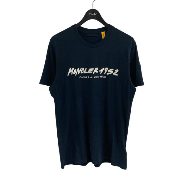M　　　2枚セットMONCLER ネイビー ロゴ Tシャツ MONCLER モンクレール ロゴTシャツ ネイビー サイズ：L