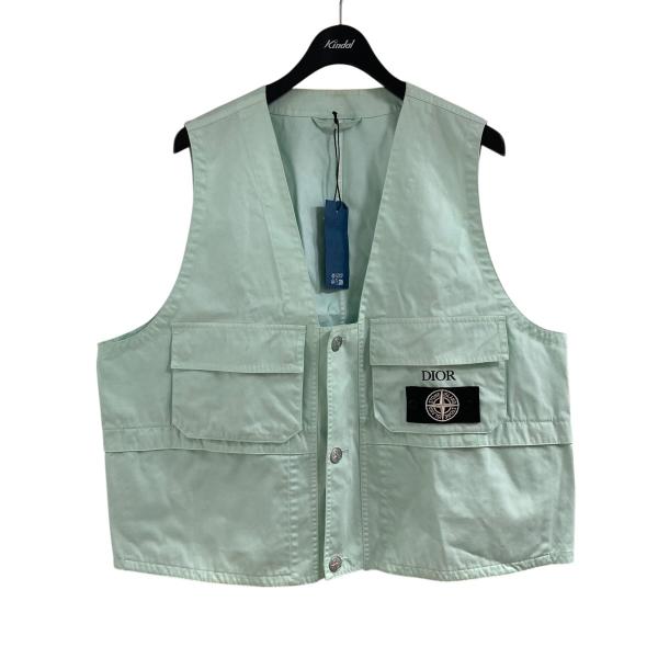 値下げ】DIOR×STONE ISLAND ベスト スカイブルー サイズ：48 (新宿店