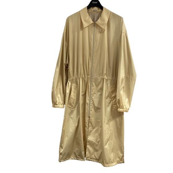 AURALEE 24ss ハードツイストポリエステルサテンラミネートジップコート AURALEE オーラリー 24SS ハードツイストポリエステルサテンラミネート