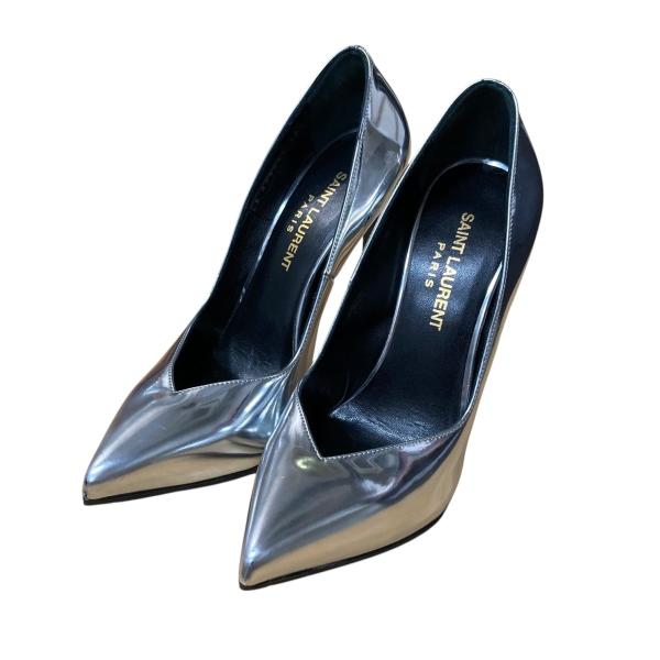 サンローランパリ Saint Laurent Paris ヒールパンプス シルバー
