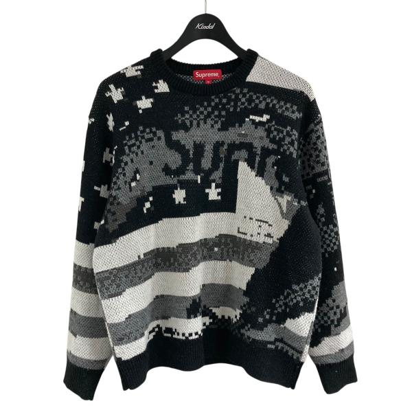 Supreme（シュプリーム） ニットセーター ブラック×グレー×ホワイト