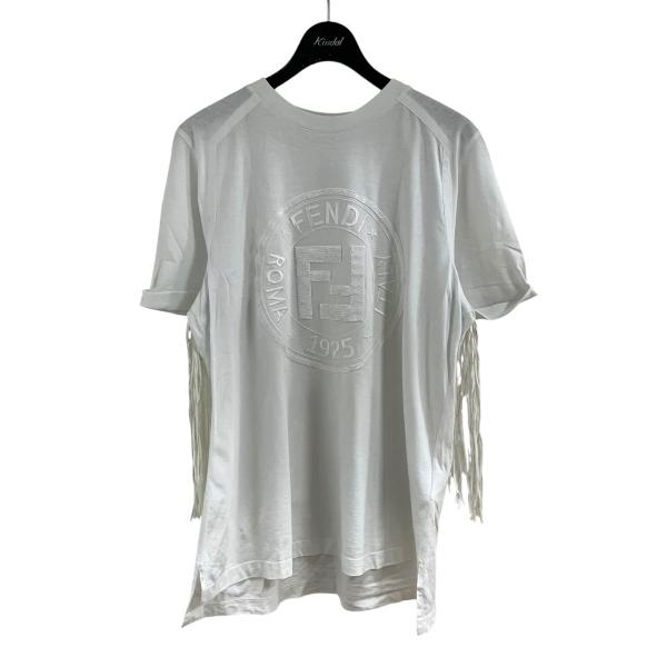 FENDI（フェンディ） スパンコールロゴTシャツ ホワイト サイズ：S