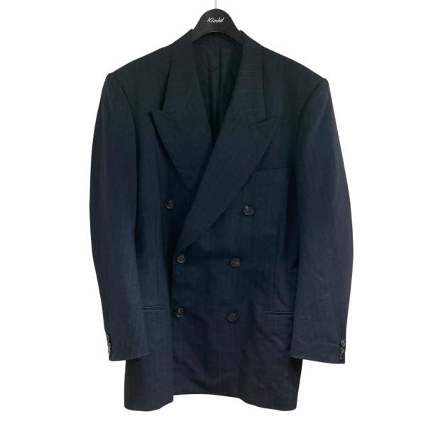 ソウシオオツキ SOSHIOTSUKI ストライプテーラードジャケット ネイビー