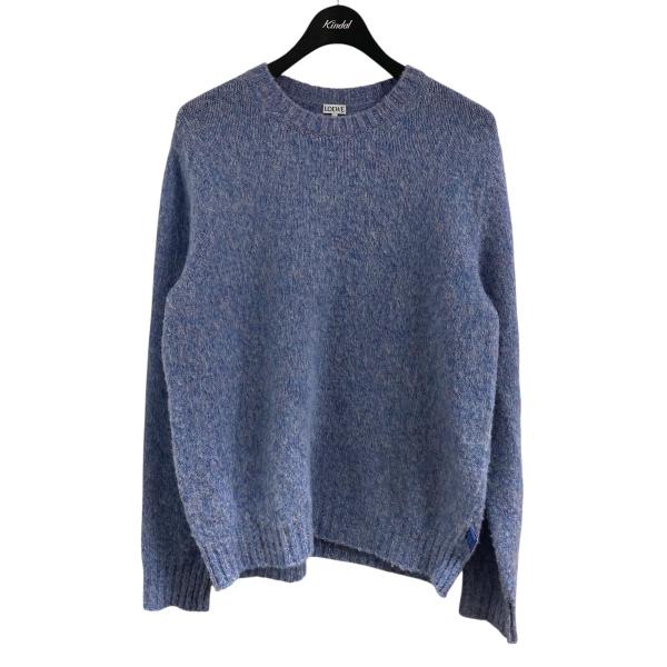 LOEWE ロエベ バイカラーアナグラムロゴニット ブルー サイズ：S