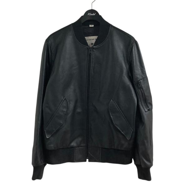 COACH（コーチ） レザー MA-1 ジャケット C1960 ブラック サイズ：S