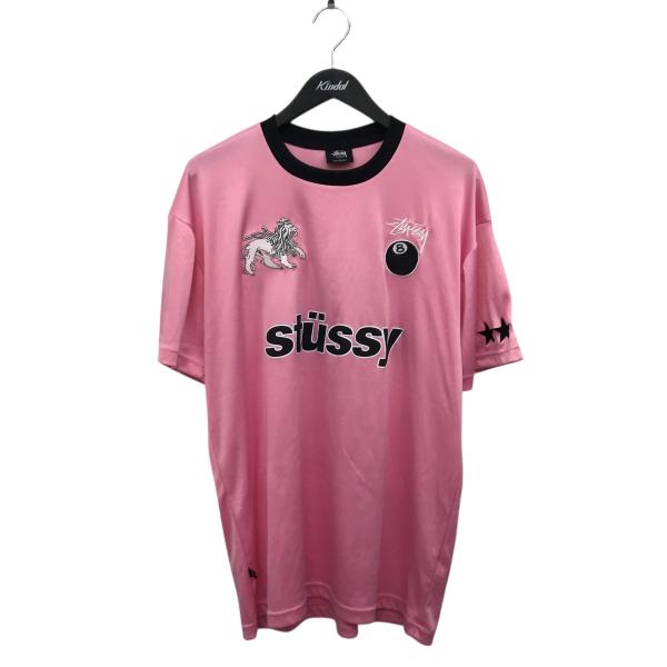 STUSSY（ステューシー） フットボール半袖Tシャツ ピンク サイズ：L