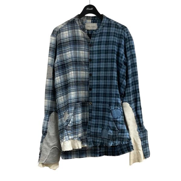 定価37万　グレッグ ローレン　GREG LAUREN アメリカ製　新品 グレッグローレン GREG LAUREN FLANNEL STUDIO SHIRT シャツ スカイ