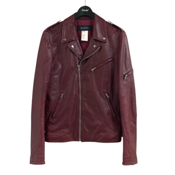 GUCCI（グッチ） ライダースジャケット レッド サイズ：46