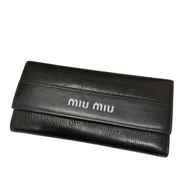 miu miu（ミュウミュウ） 長財布 ロゴロングウォレット 折り財布