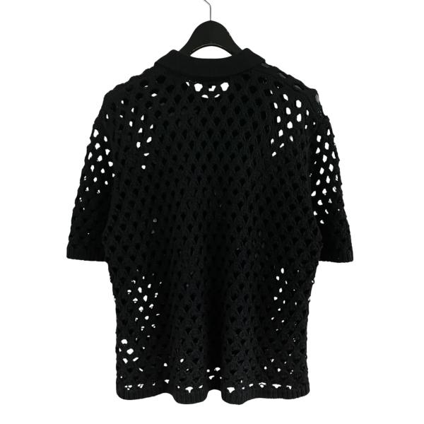 【入手困難】STUSSY ステューシー ケーブルニット ポロシャツ 黒 S STUSSY（ステューシー） ニットポロシャツ ブラック サイズ：M