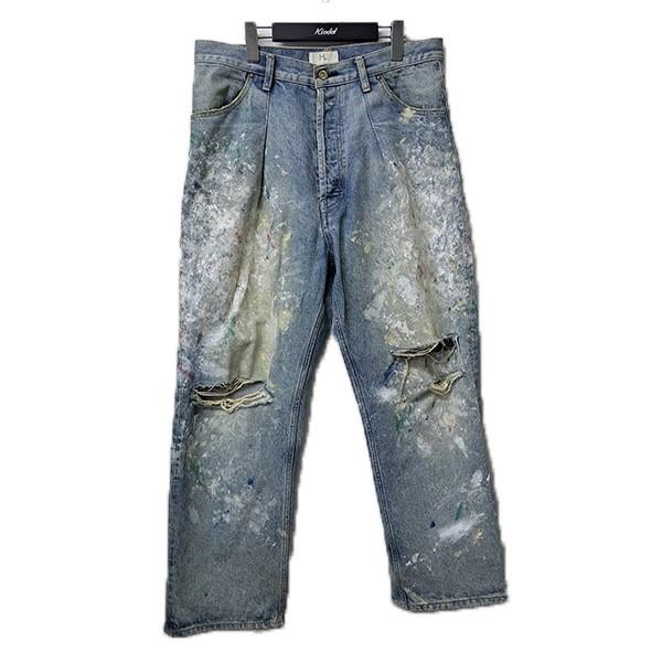 パンツ HERILL Denim Tuck Splash4PK ヘリル HERILL 15oz Denim Tuck Splash 4PK ペイントクラッシュ加工