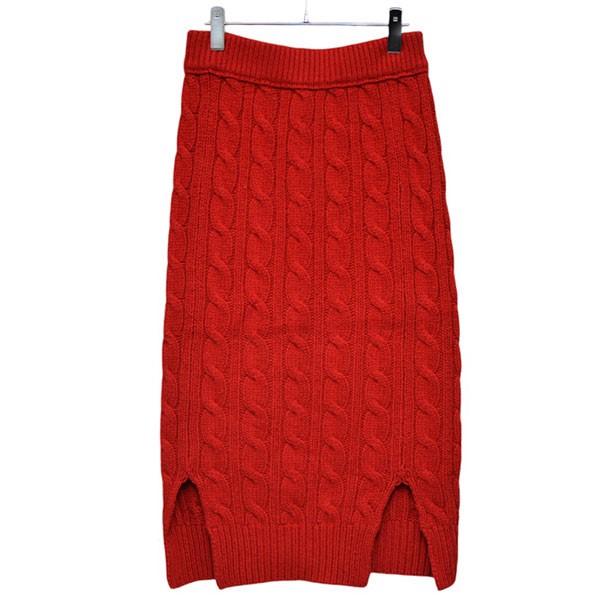 BLAMINK ブラミンク スリットケーブルニットスカート レッド サイズ  