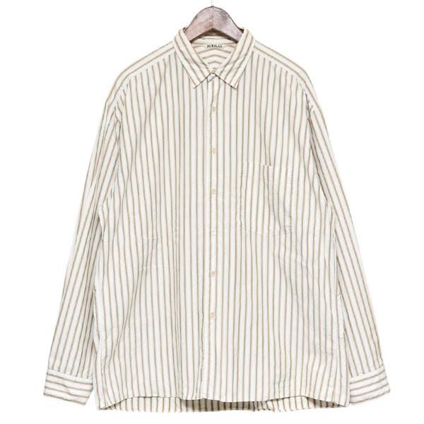 AURALEE オーラリー 2019SS WASHED FINX TWILL STRIPE SHIRTS 