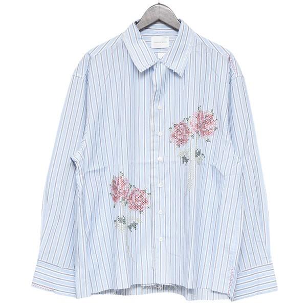 【サイズM】Camphor wood シャツ　刺繍 カンファーウッド CAMPHOR WOOD 2024AW flower embroidery cut