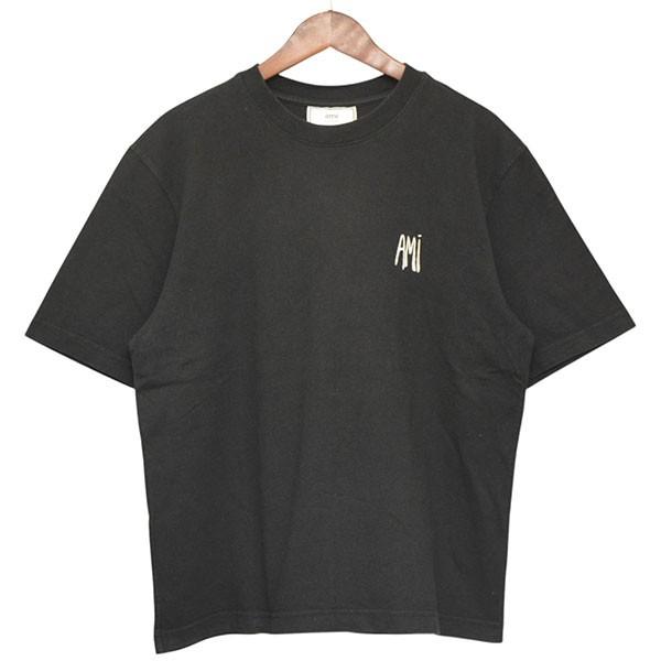 アミ アレクサンドル マテュッシ ボーダーTシャツ カットソー 半袖 ロゴ刺繍 AMI Alexandre Mattiussi アミアレクサンドルマテュッシ ami alexandre