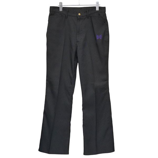 Needles 蝶刺繍 フレアパンツ L 黒 Needles（ニードルス） ニードルズ Needles Boot-Cut Jean Poly Twill
