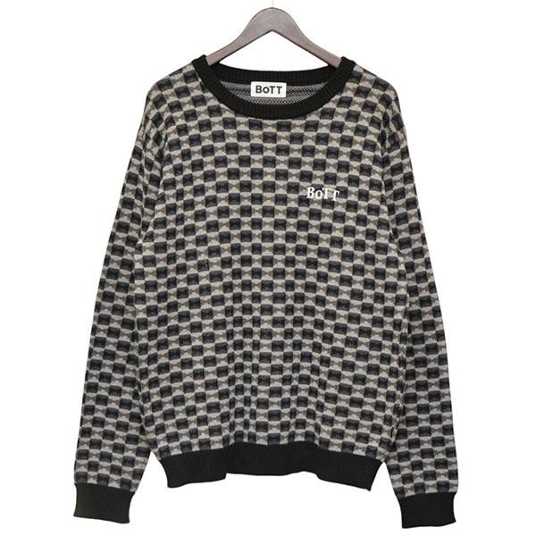 ボット×ウィズム BoTT×WISM 2021AW Century Sweater 総柄クルーネック