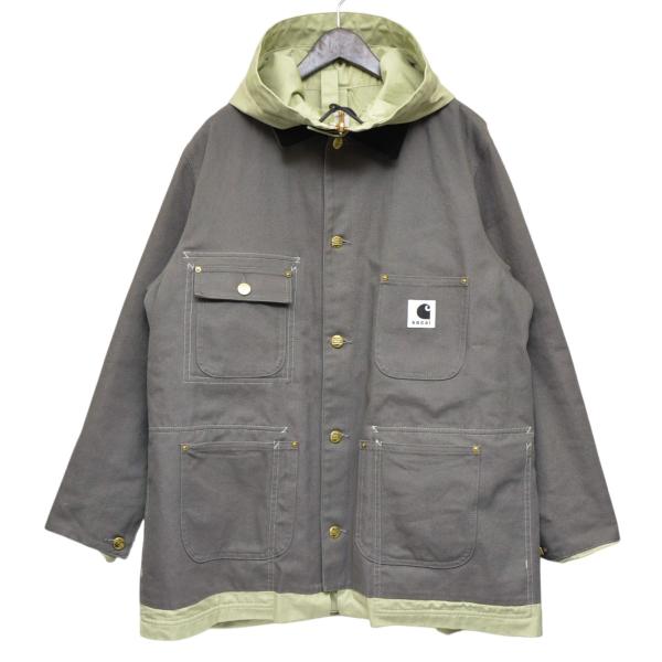 sacai / サカイ | 2024SS | ×Carhartt WIP / Reversible Duck Jacket リバーシブル ダック ジャケット | 3 | グレー/グリーン | メンズ sacai（サカイ） 【値下げ】sacai×CARHARTT WIP 2024SS Carhartt WIP