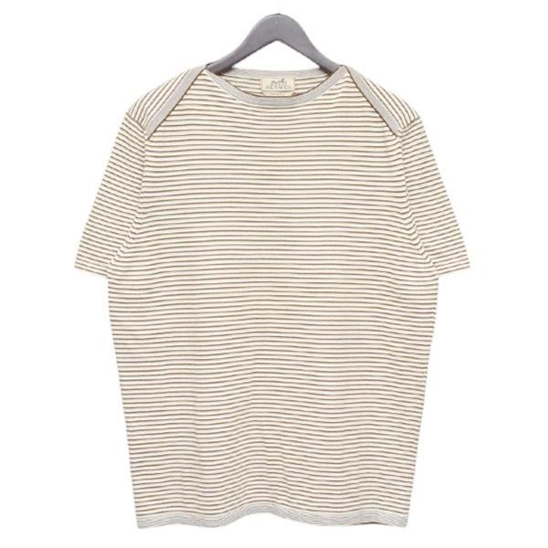 HERMES（エルメス） ボーダーコットンニット 半袖セーター ニットソー 